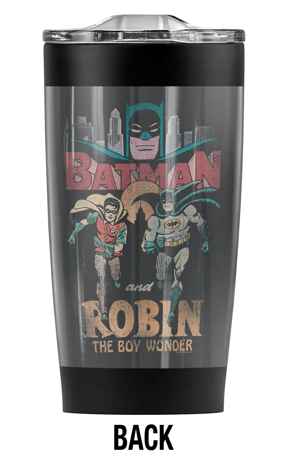Batman Classic TV Series Stainless Steel Tumbler 20oz - Vacuum Insulated Coffee Travel Mug with Leakproof Lid | Keeps Hot & Cold Beverages | Perfect for Office, Gym, Commute & Outdoor Adventures