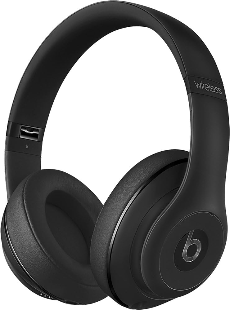 Beats Studio 2.0 Wireless Noise Cancelling Over-Ear Headphones with Built-in Mic - Refurbished Bluetooth Headset for Travel, Work & Gym - Includes Car Charger & Adaptive ANC Technology