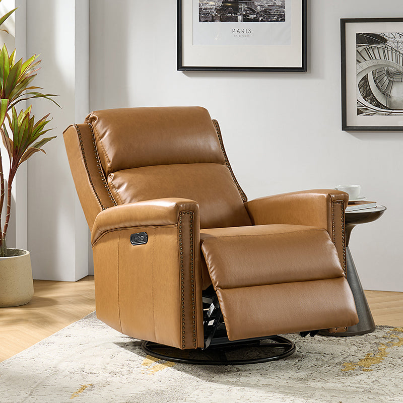 Anton Traditional Design Swivel and Rocker Power Recliner Chair - Comfortable Electric Lift Reclining Sofa for Living Room, Home Theater, and Nursing Care