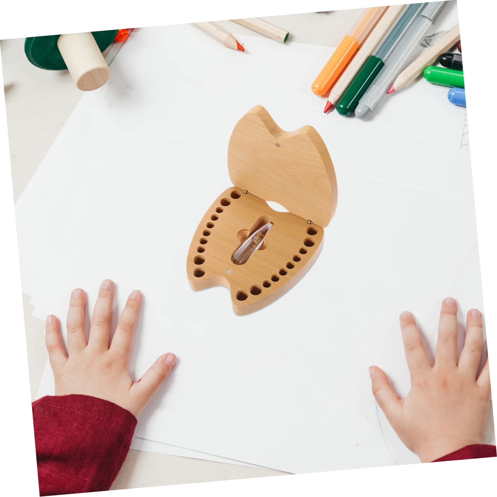 Wooden Baby Tooth Keepsake Box for Lost Teeth - Memory Storage Box for Boys & Girls | Perfect First Tooth Keepsake, Nursery Decor & Childhood Memory Preservation