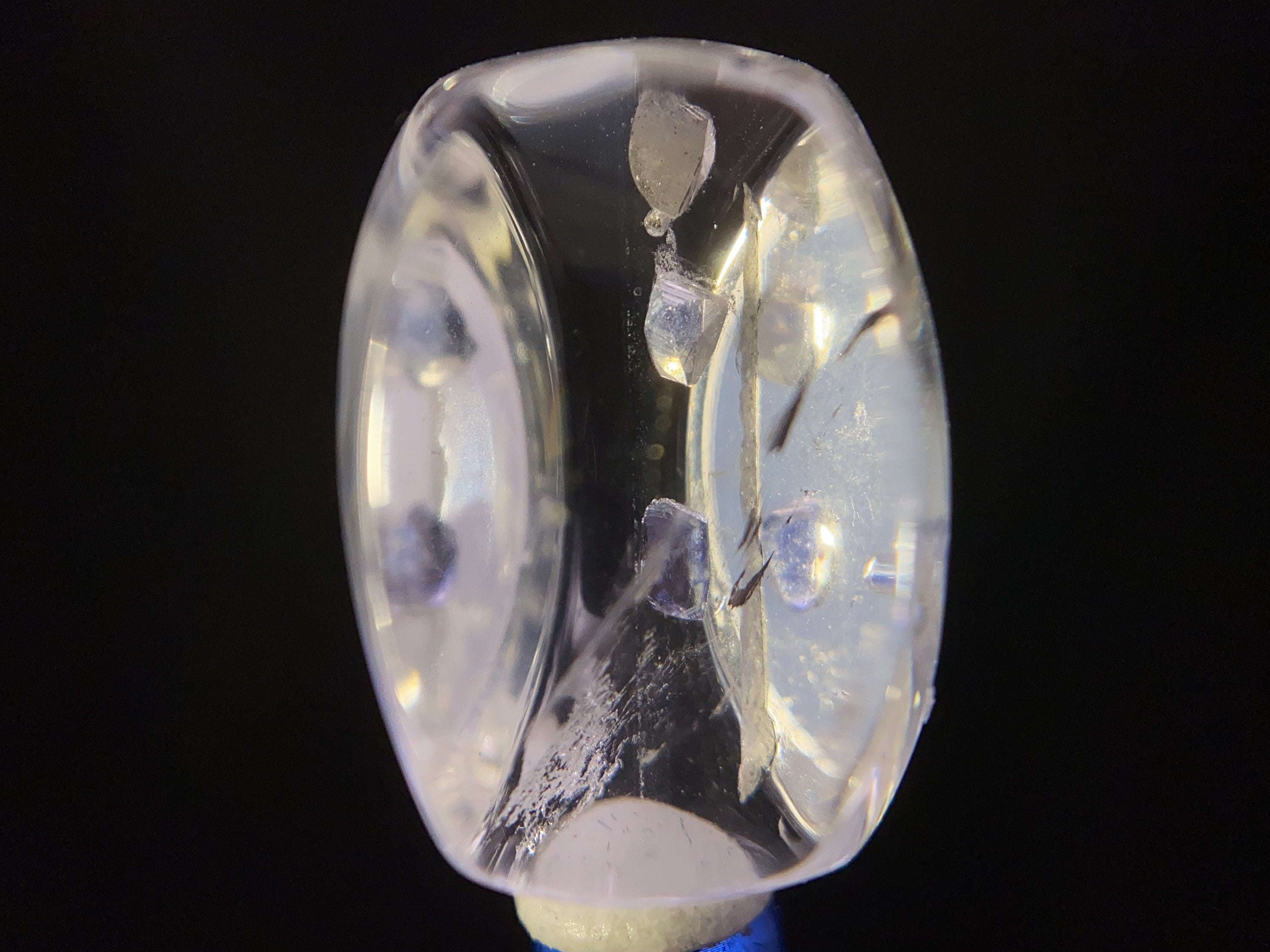 Natural Fluorite in Clear Quartz Cabochon - Rare Gemstone for Jewelry Making, Healing Crystals & DIY Crafts | Perfect for Pendants, Rings & Spiritual Decor