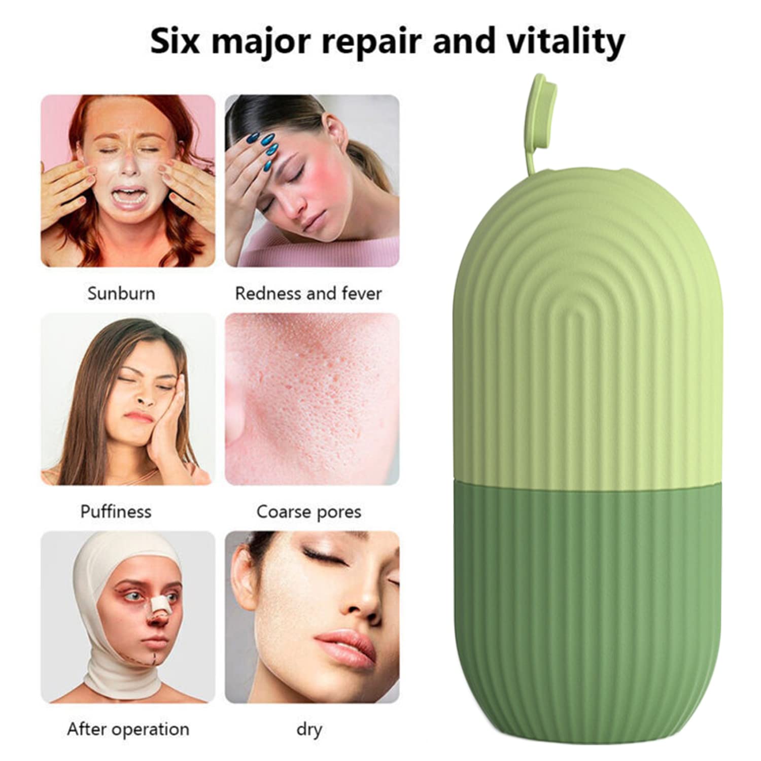 SYMFLOOR Ice Roller for Face & Eye - Cooling Facial Massager for Puffiness Relief, Dark Circles & Fine Lines | Skin Care Tool to Brighten, Hydrate & Shrink Pores | Includes Ice Holder Mold & Face Puff | Perfect for Morning Routine, Post-Workout Recovery & Spa Night Self-Care