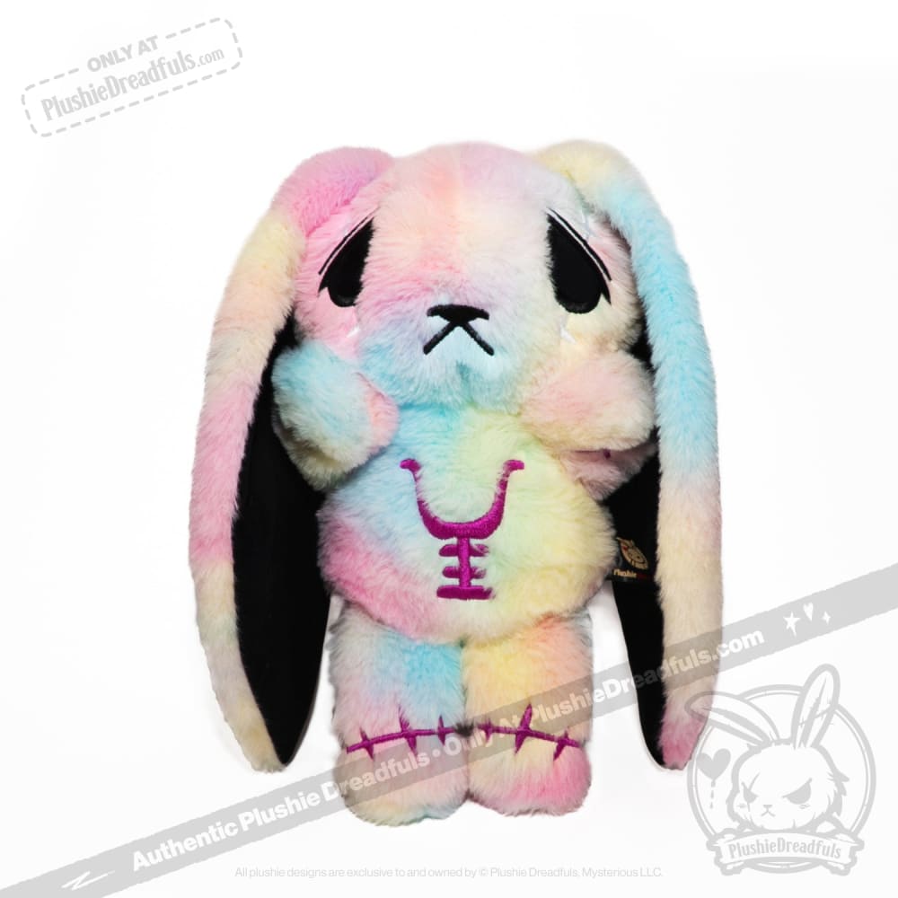 Plushie Dreadfuls Anxiety Rabbit Tie Dye Limited Edition Stuffed Animal - Soft Plush Toy for Stress Relief, Anxiety Comfort & Emotional Support