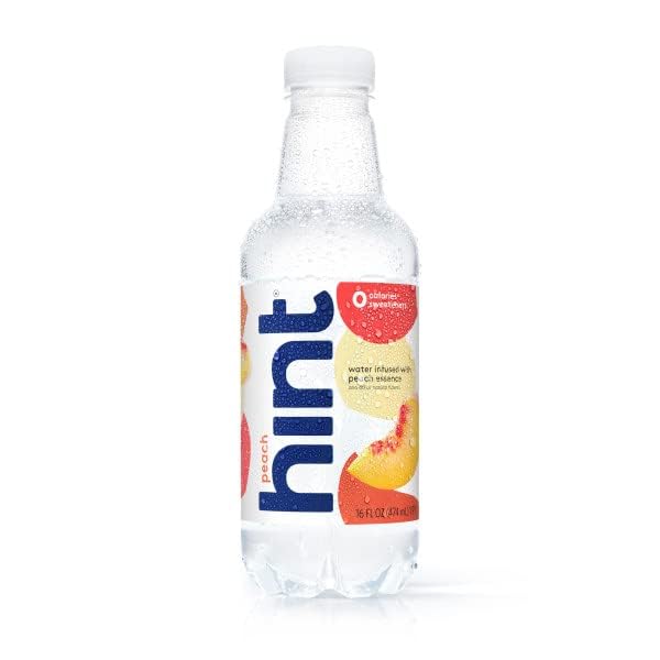 Hint Water Peach - Naturally Infused Peach Flavored Water, Zero Sugar, Zero Calories, No Artificial Sweeteners or Preservatives, 16 Fl Oz (Pack of 12) | Refreshing Hydration for Workouts, Office & Healthy Lifestyle
