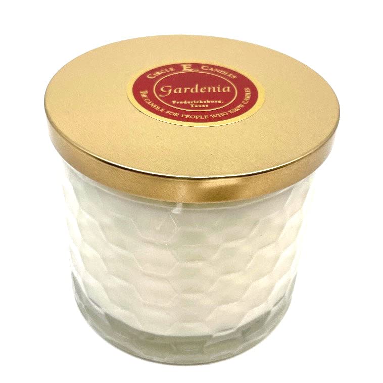 Circle E Candles - Gardenia Scented Medium Jar Candle (17oz, 2 Wicks) for Home Decor, Relaxation & Aromatherapy | Perfect for Living Room, Bedroom & Spa