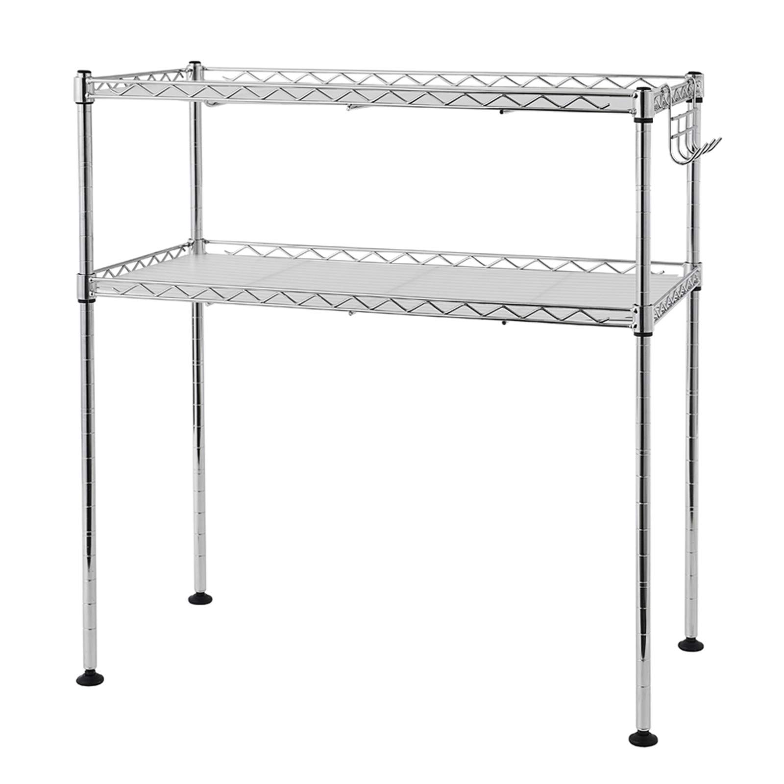 WiCCI Microwave Oven Rack - Durable Stainless Steel Shelf for Kitchen, Home, Restaurant & Hotel Use - Perfect for Extra Storage Space & Organizing Food in Microwave