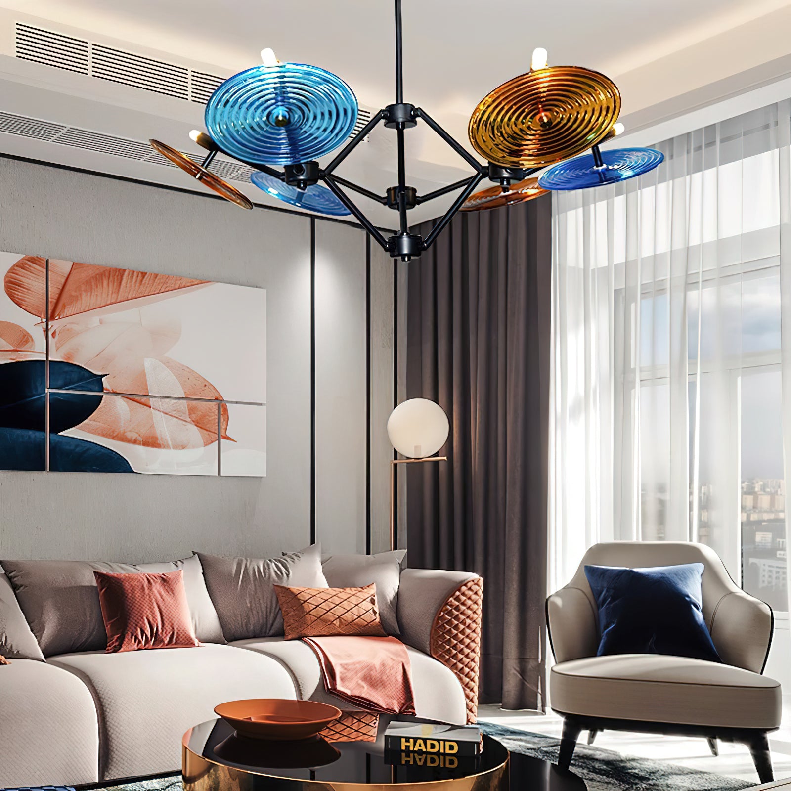 Vibrant Rotary Chandelier - Modern Spinning Ceiling Light Fixture for Dining Room, Bedroom & Living Room Decor | Energy Efficient LED Lighting Solution