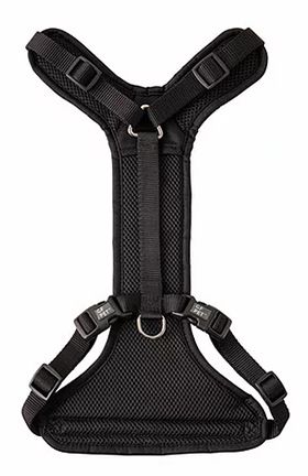 GF Pet Travel Harness - Adjustable & Breathable Dog Harness for Small & Medium Dogs, Black - Perfect for Car Rides, Hiking & Outdoor Adventures