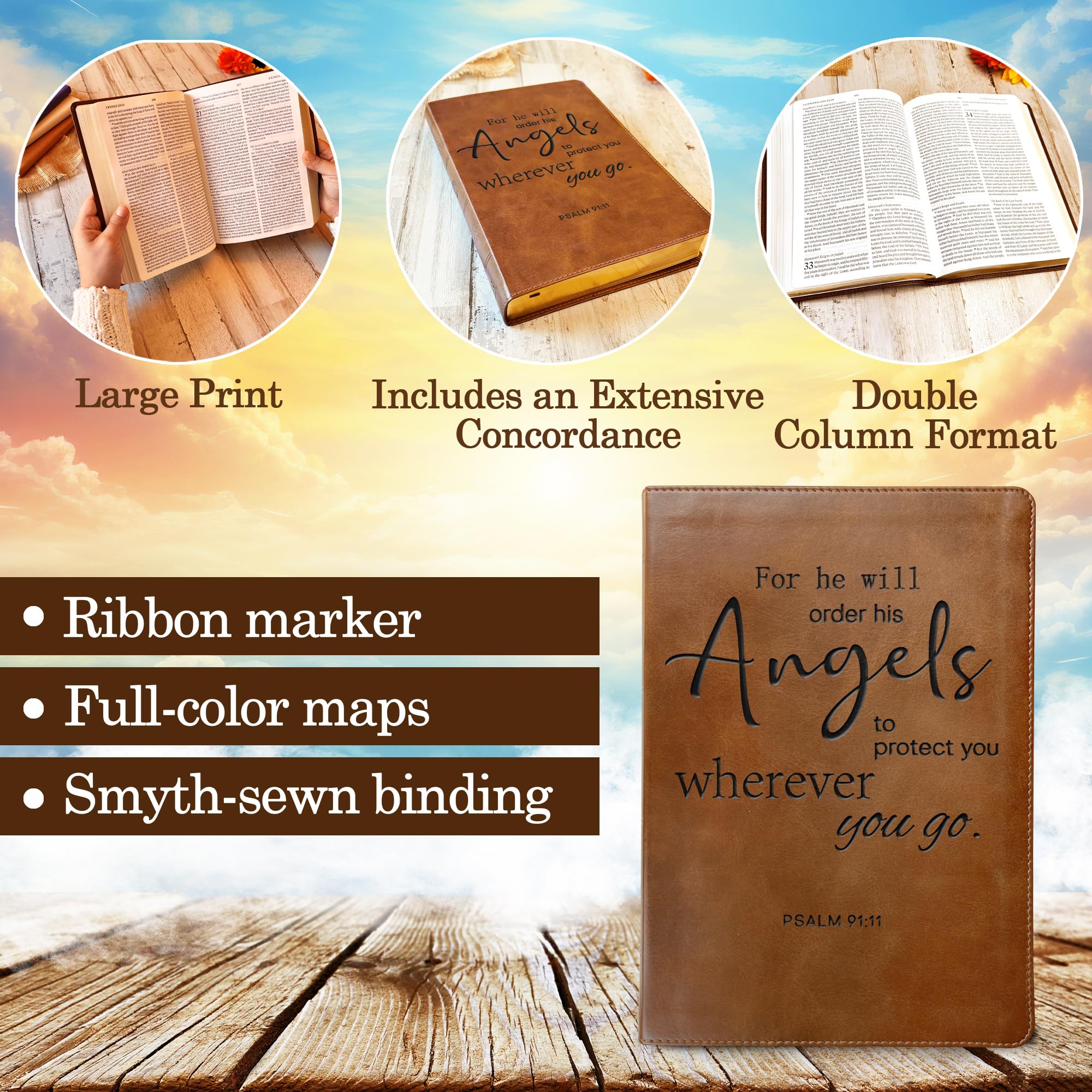 Custom Engraved ESV Bible - Personalized Large Print Double-Column English Standard Holy Bible with Designer Assistance | Perfect for Weddings, Baptisms & Spiritual Gifts