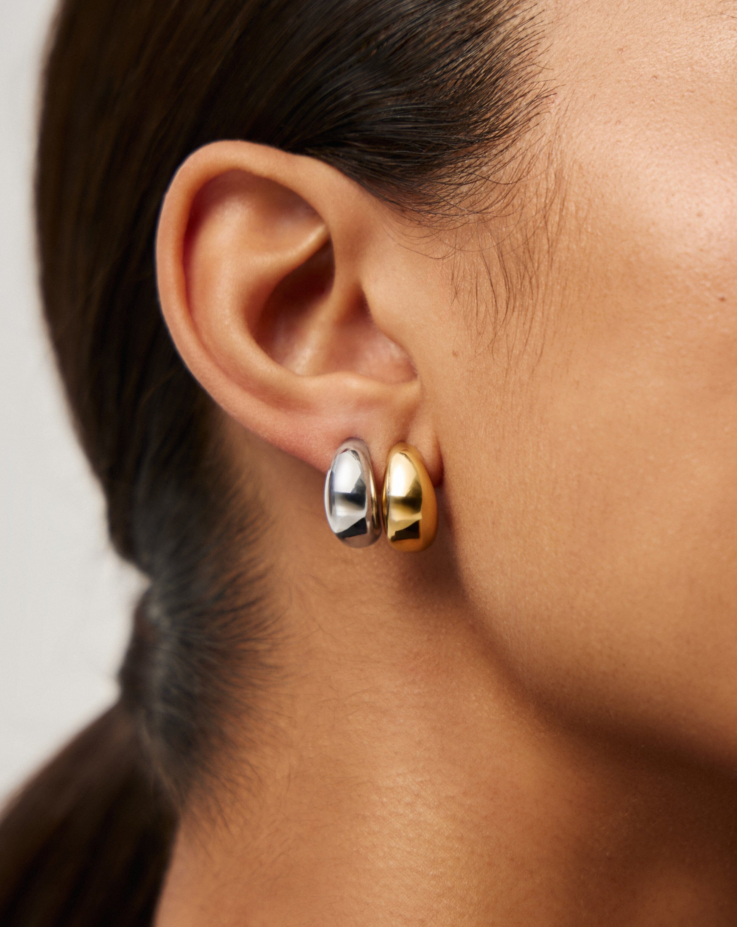 Savi Dome Mini Hoop Earring Set - Mixed Metal Jewelry for Women | Everyday Wear, Gift Giving & Special Occasions