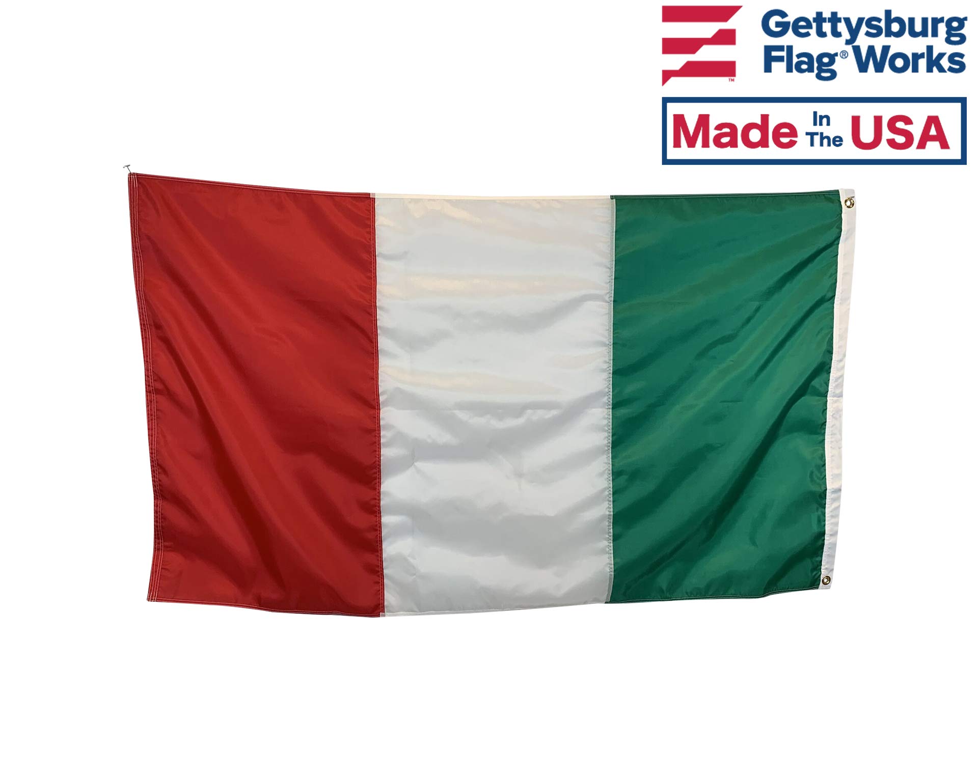 5x8 Feet Italy Flag - Durable All-Weather Nylon with Reinforced Stitching - Made in USA - Perfect for Outdoor Decor, Sporting Events & Patriotic Displays