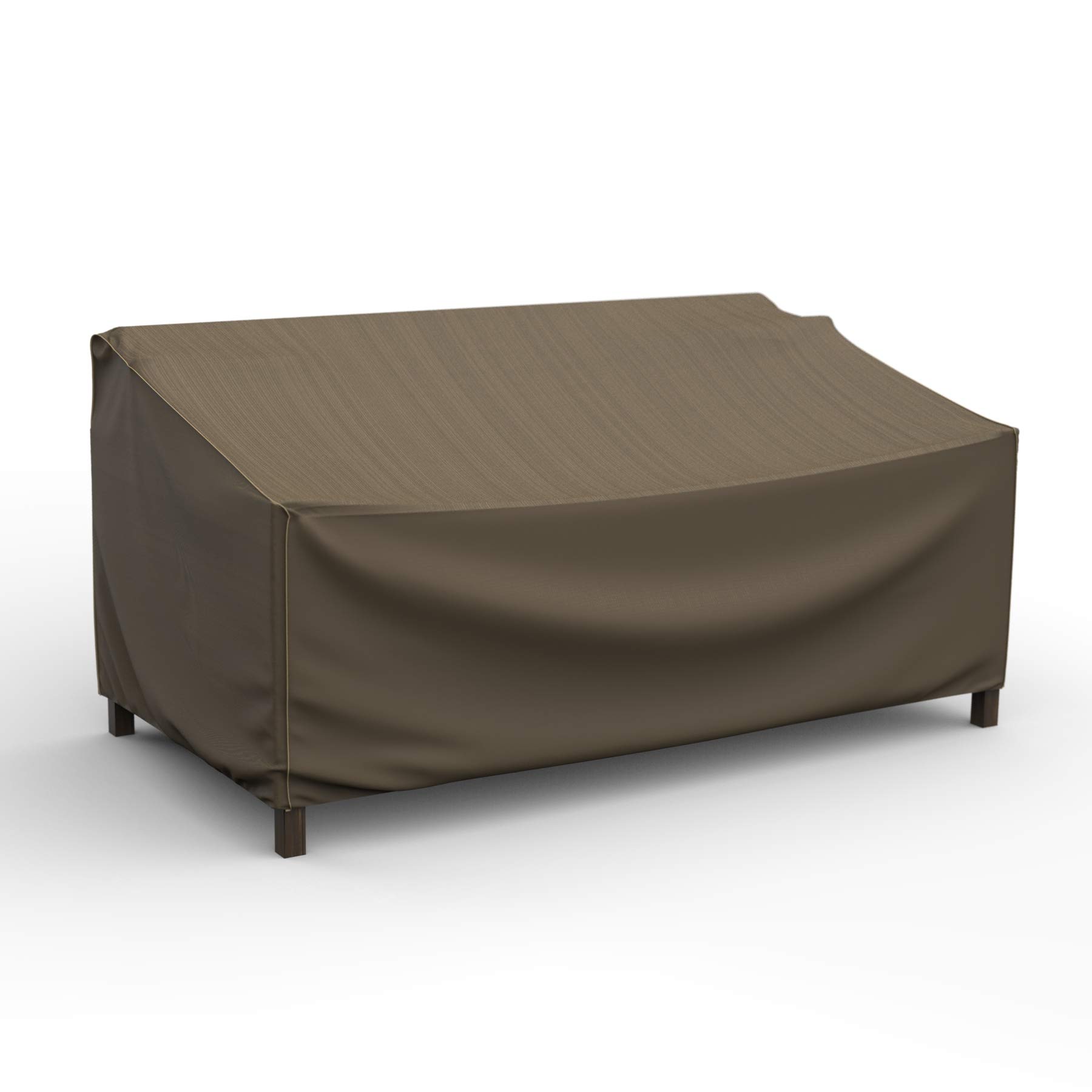 Premium Waterproof Outdoor Patio Sofa Cover - Medium Size, Black & Tan Weave - StormBlock Technology for Hillside Protection - Perfect for Patio Furniture, Deck Chairs & Backyard Loungers