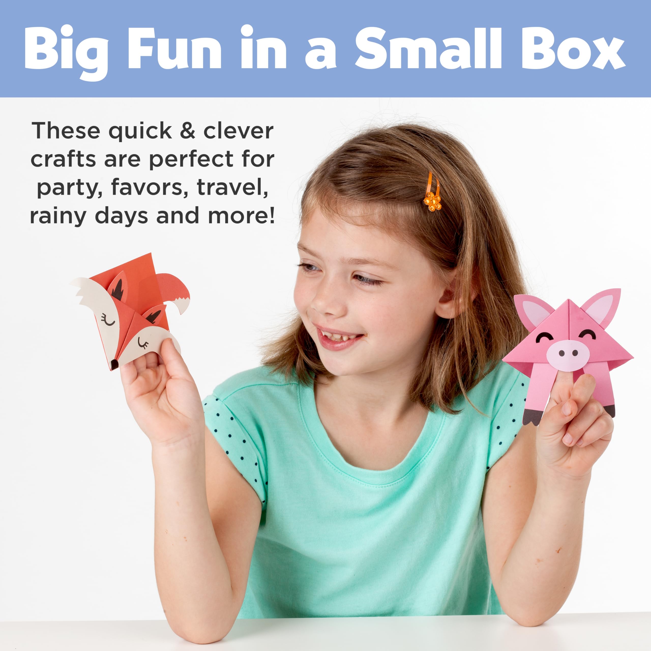 Creativity for Kids Corner Creature Bookmarks - Fold & Decorate 10 Origami Animal Bookmarks for Reading, DIY Crafts & School Projects