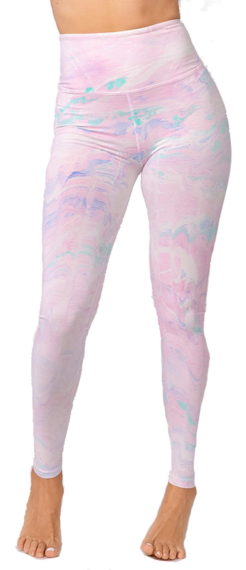 High Waist Yoga Pants for Women - Marble Wash Tummy Control Workout Leggings | Gym, Running, Lounge & Everyday Wear