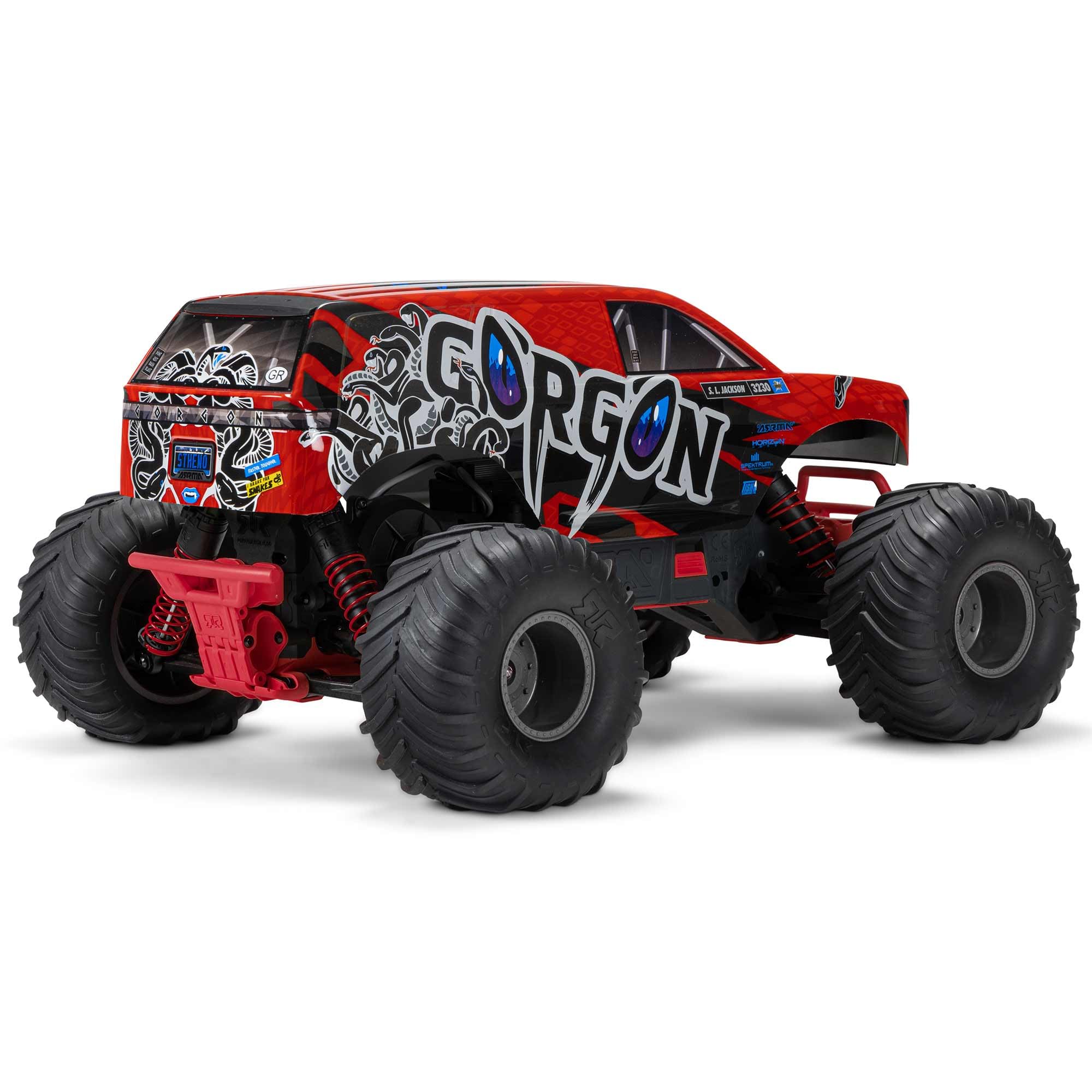 ARRMA Gorgon 2WD 1/10 Scale Monster Truck RTR RC Car with Battery & Charger - Red (ARA3230ST2) | High-Speed Off-Road Bashing, Backyard Racing & RC Hobby Fun for Adults & Kids