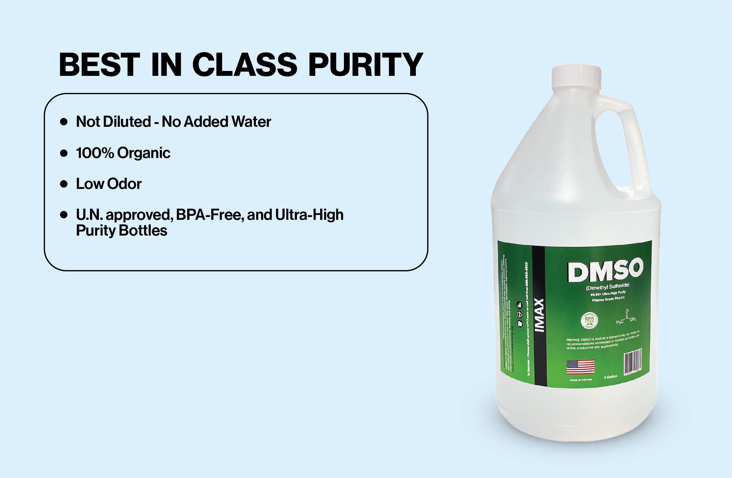 1 Gallon Ultra High Purity Liquid DMSO 99.995%+ Dimethyl Sulfoxide - Pharmaceutical & Laboratory Grade - Made in USA - Perfect for Solvent, Cryopreservation & Pain Relief Applications