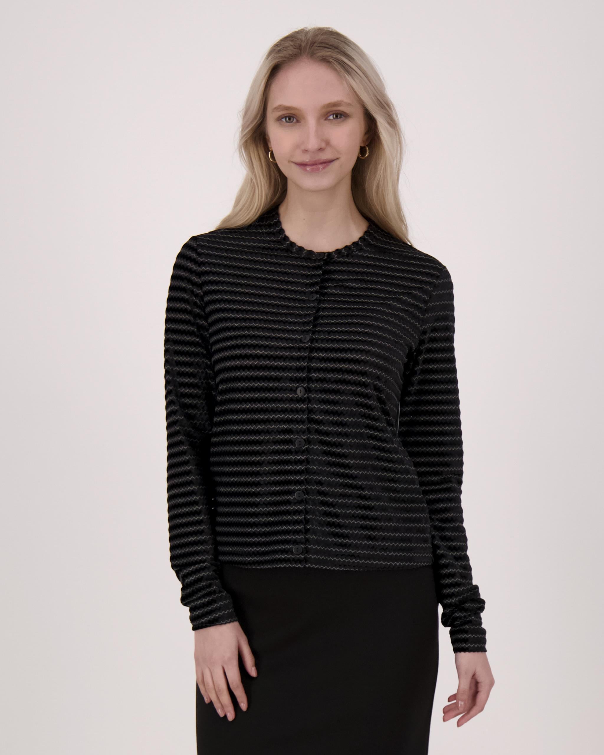 Chevron Knit Cardigan for Women - Soft & Shimmery Sweater for Fall & Winter - Perfect for Office, Date Night & Casual Outfits