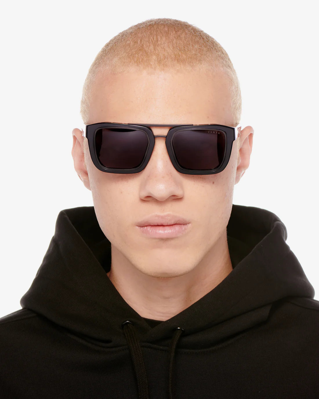 VANTA Draco Sunglasses - Gloss Black & Black Metal Frame - UV Protection, Polarized, Lightweight - Perfect for Driving, Running, Outdoor Sports & Fashion