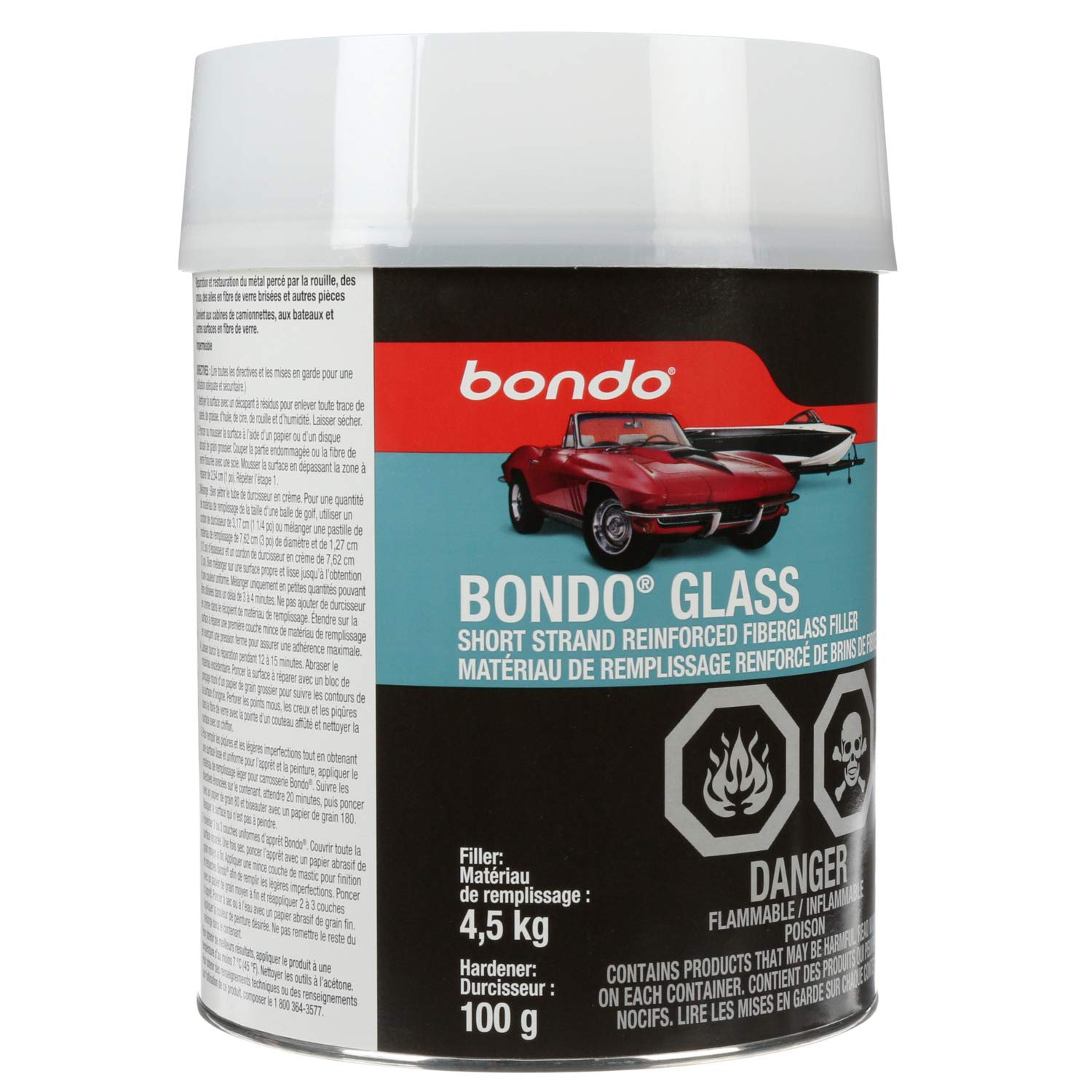 Bondo Bondo-Glass Reinforced Filler - 1 Gallon (00274) | Fiberglass Repair Compound for Auto Body, Marine & Home Repairs | Perfect for Fixing Cracks, Holes & Dents in Cars, Boats & Household Surfaces