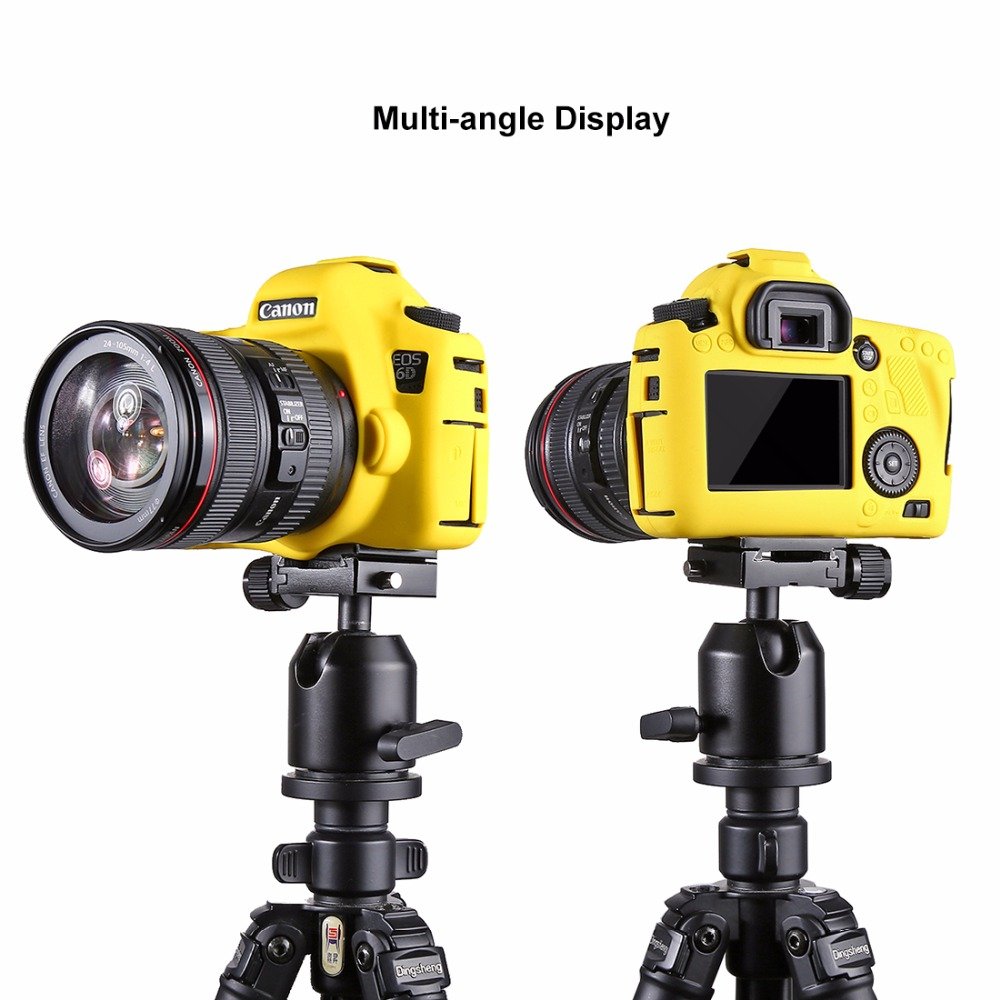 Professional Waterproof Silicone Camera Case for Canon EOS 6D DSLR - Shockproof Protective Cover with Non-Slip Grip (Yellow) - Perfect for Outdoor Photography, Travel & Adventure Shooting