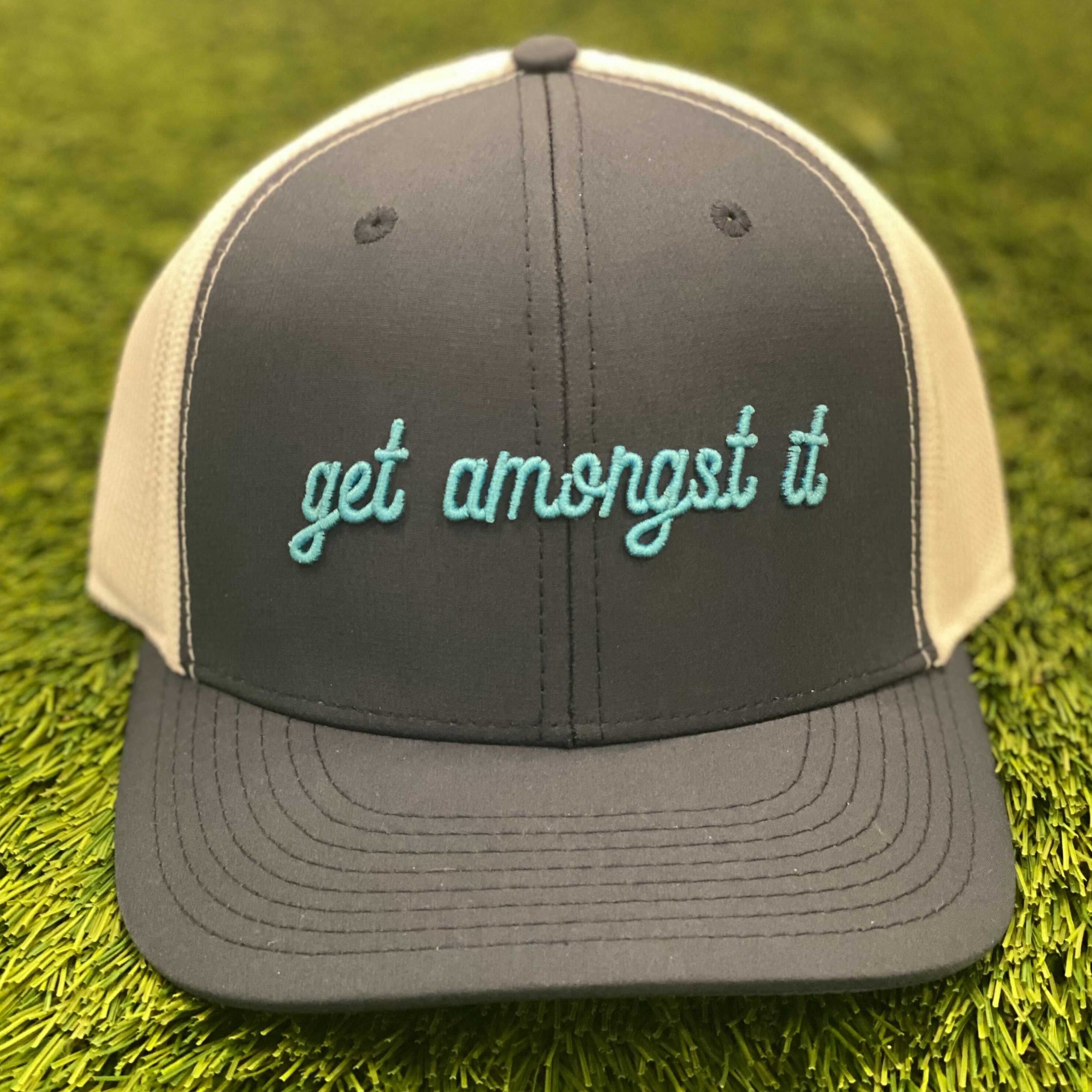 Birdie Juice 'Get Amongst It' Trucker Hat - Stylish Adjustable Baseball Cap for Golf Enthusiasts - Perfect for Golf Courses, Outdoor Events & Casual Wear