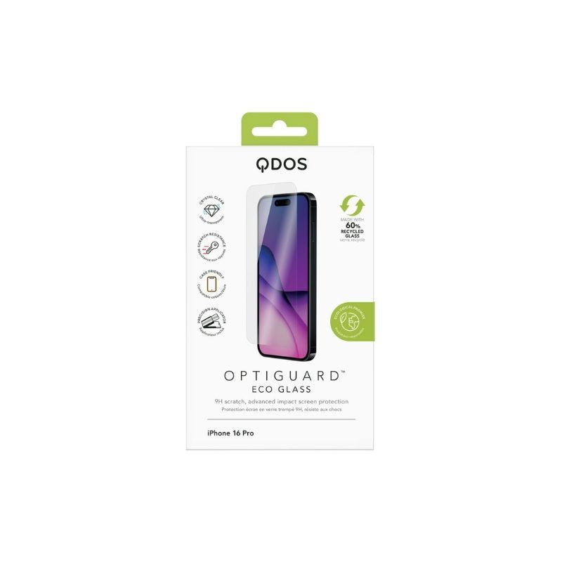QDOS iPhone 16 Screen Protector - Tempered Glass 9H Hardness, Anti-Scratch, Bubble-Free Installation - Perfect for Everyday Use, Gaming, and Outdoor Activities
