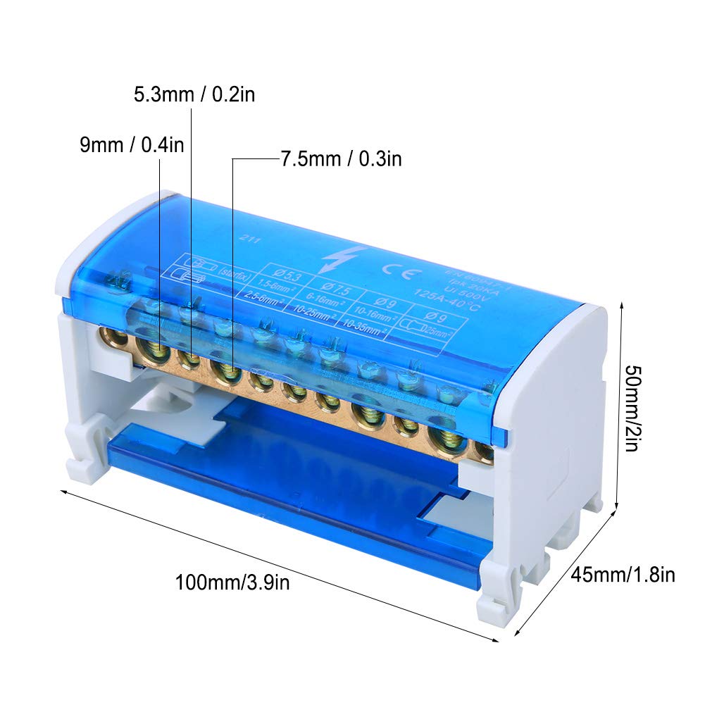 Din Rail Mount Terminal Block Junction Box - Transparent Dustproof Cover for Power Distribution - Ideal for Industrial Control Panels & Electrical Cabinets
