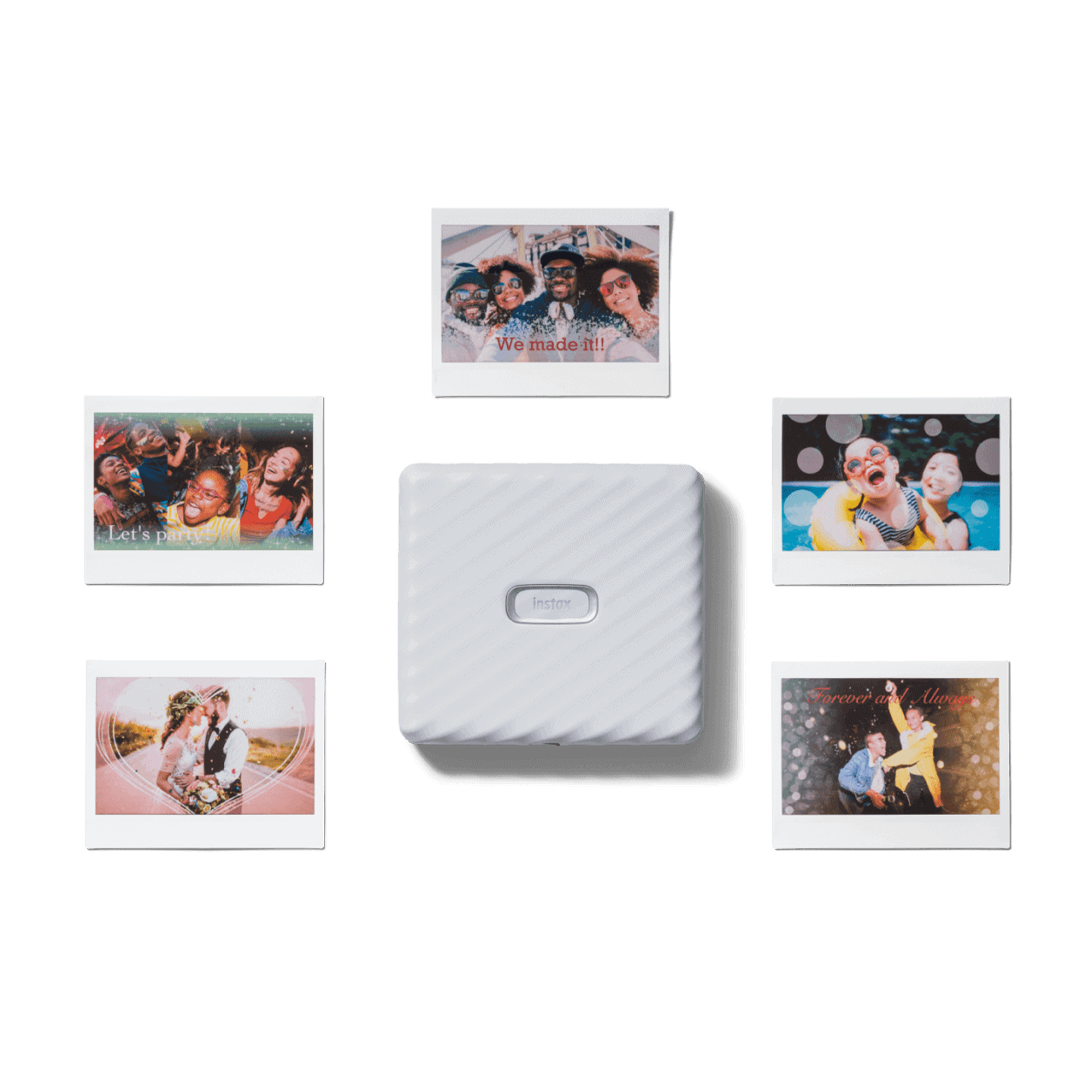 Fujifilm Instax Link Wide Smartphone Printer - Print Photos Instantly from Phone in Ash White | Perfect for Travel, Parties & DIY Scrapbooking