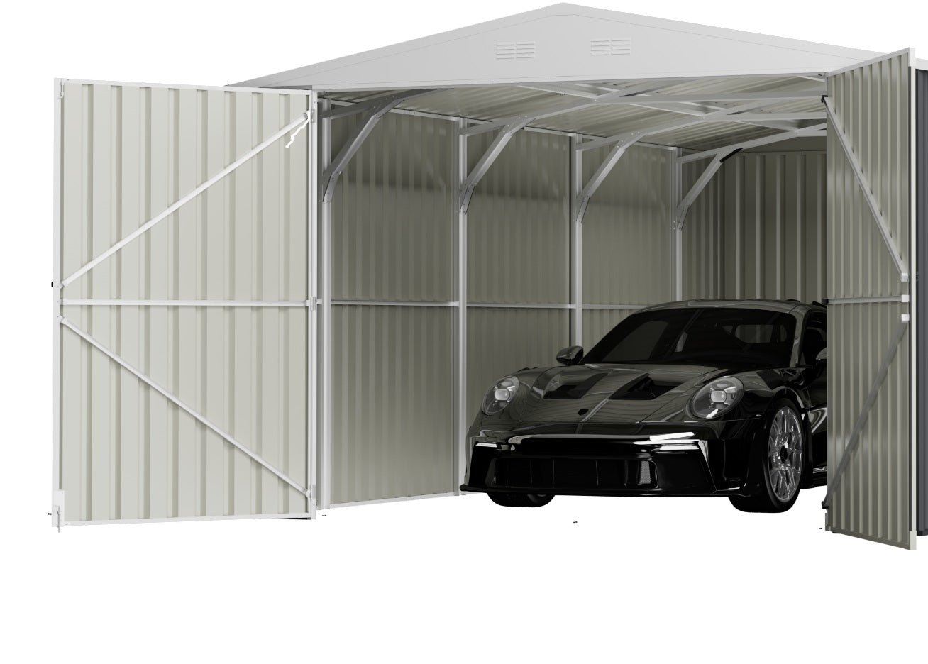 11x19 FT Heavy-Duty Metal Storage Shed - Spacious Outdoor Garden Shed & Garage Building with Double Doors - Perfect for Backyard Storage, Lawn Equipment & Outdoor Organization (Weather-Resistant Steel Construction)