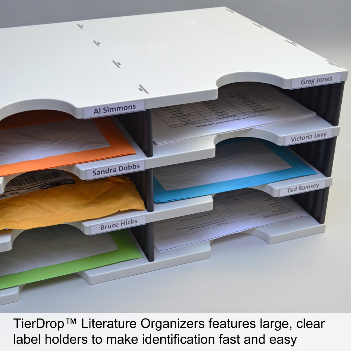 Ultimate Office TierDrop Desktop Organizer & Forms Sorter - 4 Compartment High Wall with Expandable Add-On Tiers | Perfect for Home Office, Workspace & School Desk Organization