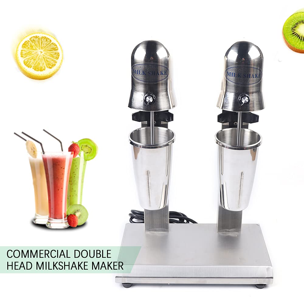 Commercial Stainless Steel Electric Drink Mixer Machine - 110V 560W Double Head Mixer for Smoothies, Malt, Ice Cream & Beverages | Perfect for Restaurants, Cafes & Bars