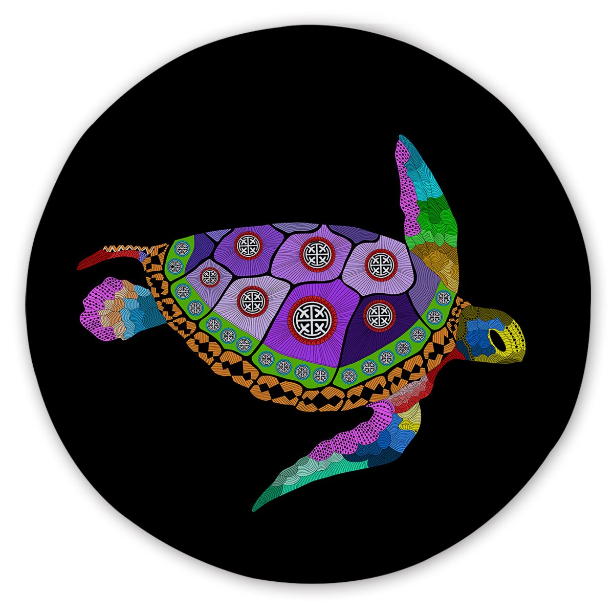 Free Spirit Turtle Round Sand Free Beach Towel - Quick Dry, Lightweight & Portable for Pool, Travel & Outdoor Activities