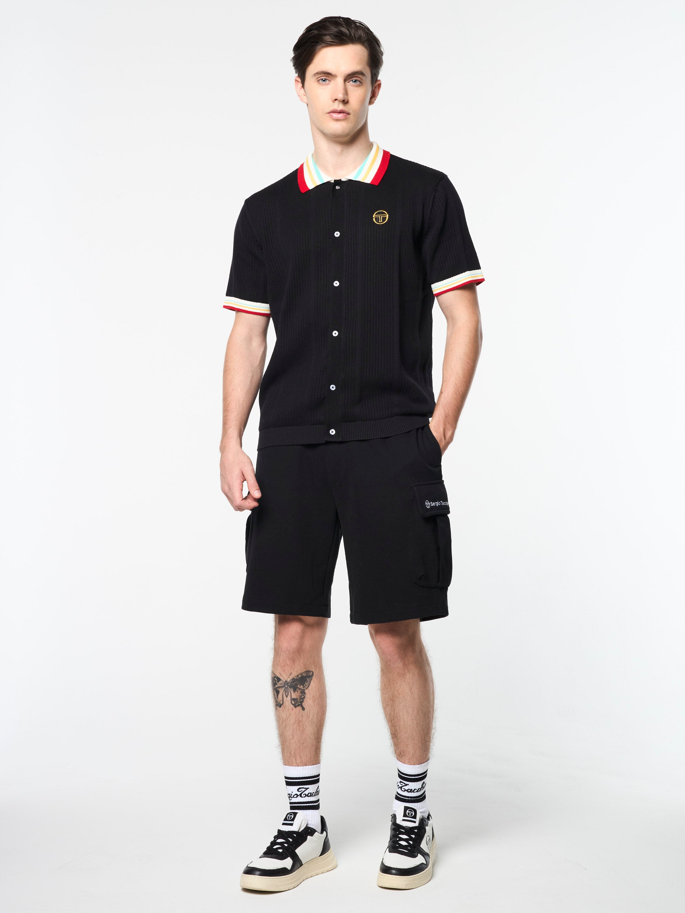 Slice Polo Shirt for Men - Classic Black/Black Cotton Casual Wear - Perfect for Office, Business Meetings & Smart Casual Outfits