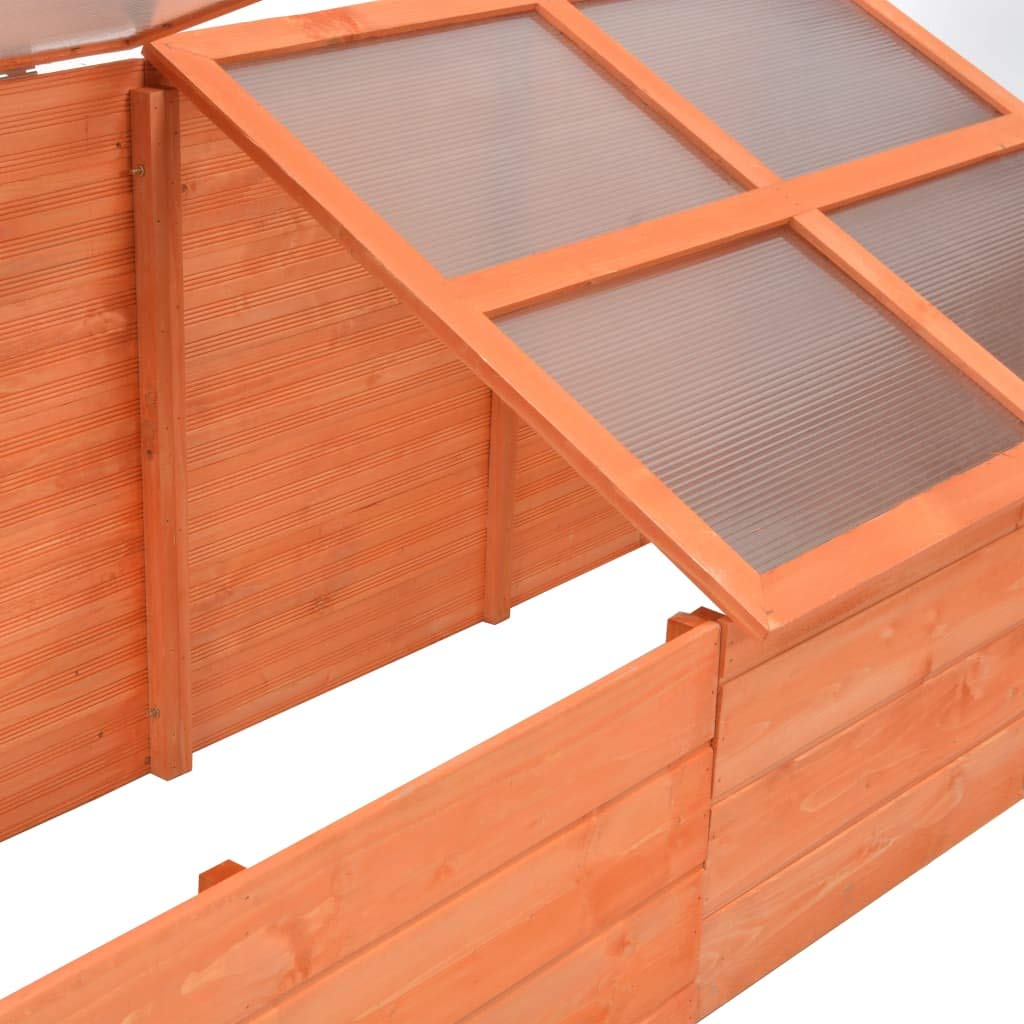 vidaXL Wooden Greenhouse with Polycarbonate Panels - Durable & Spacious 70.9