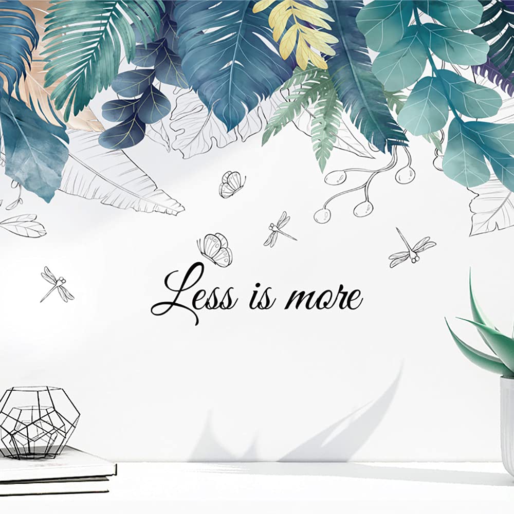 Removable Tropical Leaves Wall Decals - Jungle Green Palm Tree Plant Stickers for Home Decor | Perfect for Living Room, Kids Room, Bedroom & Playroom | Easy Peel & Stick Wall Art for Boho, Nature-Themed Interior Design