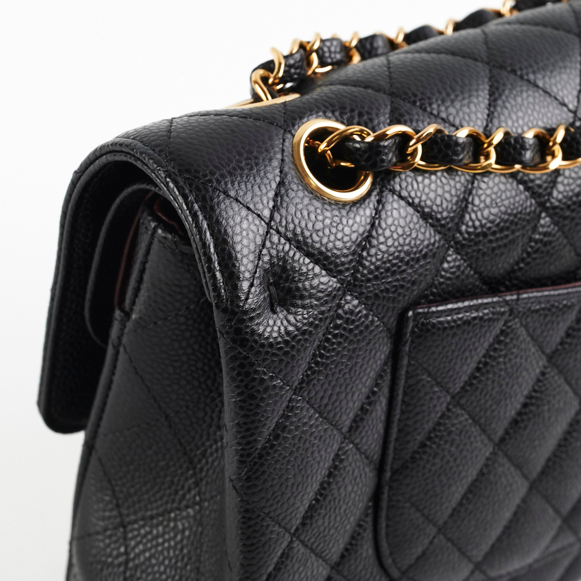 Chanel Caviar Medium/Large Double Classic Flap Black Handbag 2022 - Luxury Designer Shoulder Bag for Women, Perfect for Work, Party & Everyday Use