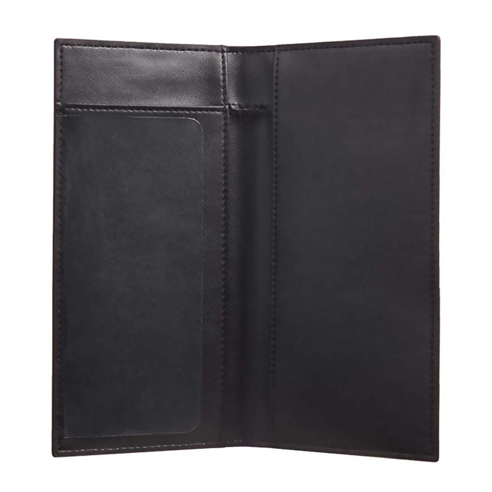 Genuine Leather Checkbook Cover & Card Holder - Bifold Wallet Organizer with RFID Protection - Black Leather Case for Men & Women | Perfect for Business, Travel & Everyday Use