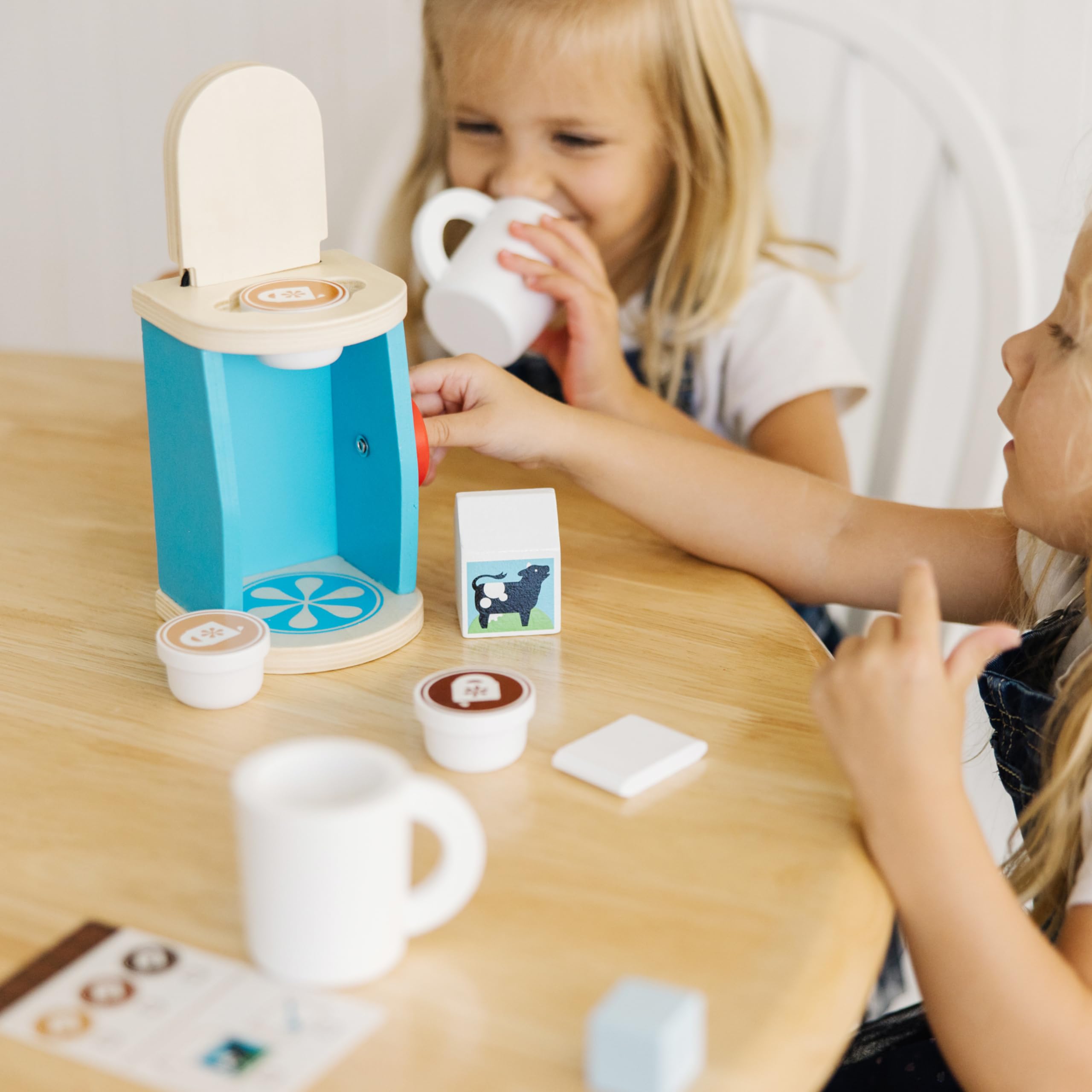 Melissa & Doug 11-Piece Wooden Coffee Maker Play Set - Pretend Play Kitchen Accessories for Kids, Boys & Girls | Brew & Serve Toy Coffee for Imaginative Role Play & Early Learning