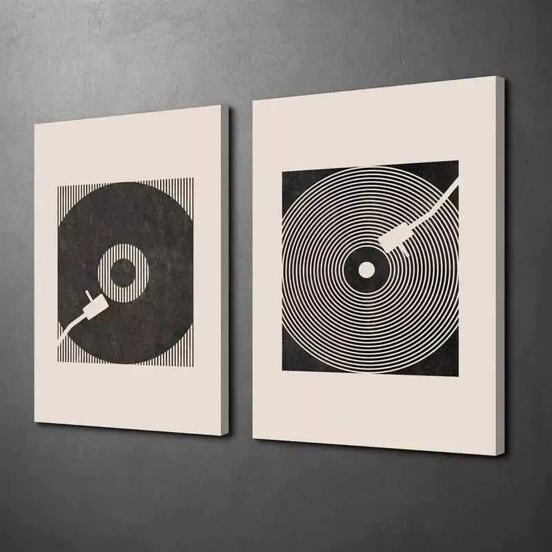 2Pcs Minimalist Nordic Style Canvas Wall Art - 50x75cm Framed Decorative Painting, High Quality Print, 100% Australian Made, Ready to Hang - Perfect for Living Room, Bedroom & Office Decor