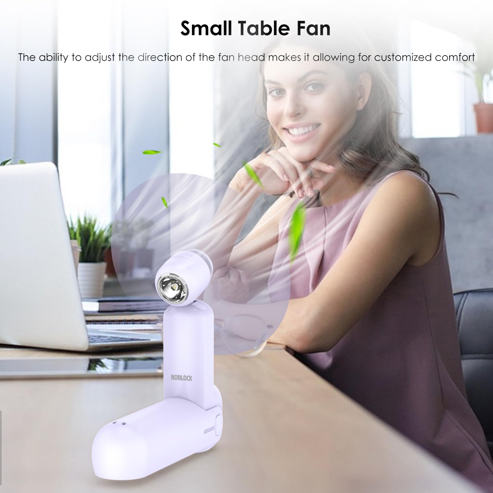 4 in 1 Portable Mini Handheld Fan with Flashlight, Power Bank & Table Lamp - Foldable Personal Cooling Fan for Women, Mom - Perfect for Camping, Travel, Beach & Birthday Gifts (Purple)
