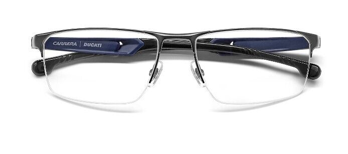 Carrera CARDUC 025 0V6D 00 MTDKRUTBL Ruthenium Blue Rectangular Men's Eyeglasses - Stylish Prescription Glasses for Men, Perfect for Office, Driving & Everyday Wear