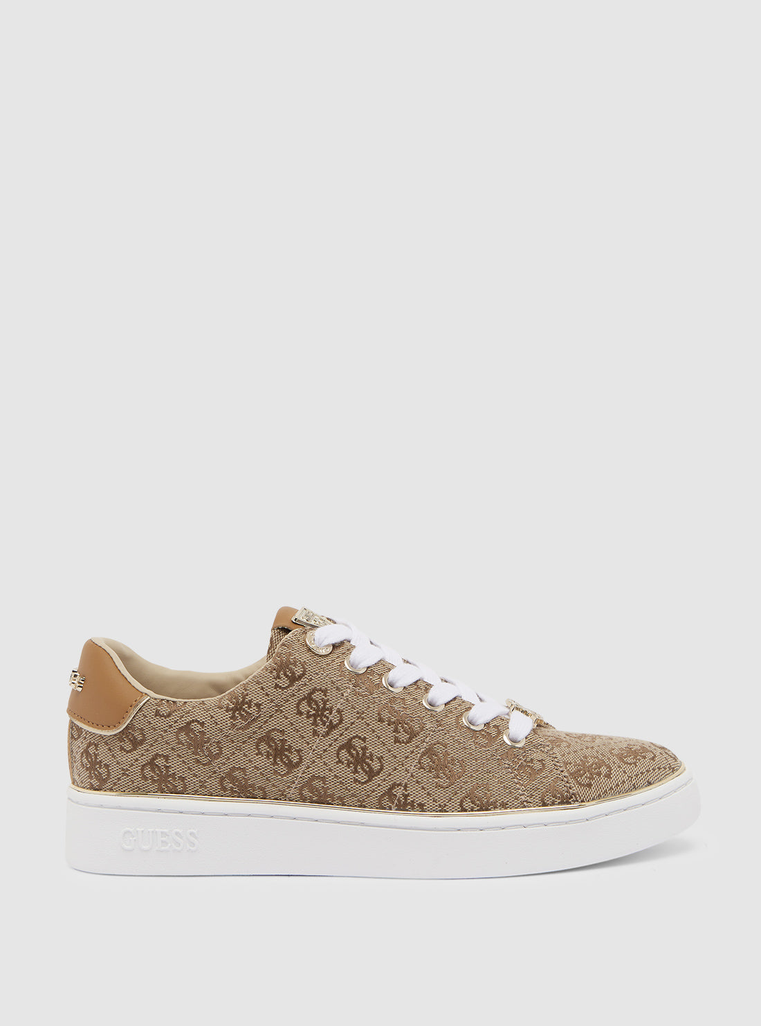 Brown Logo Beary Low Top Sneakers for Women - Casual Comfortable Slip-On Shoes for Walking, Running & Everyday Wear