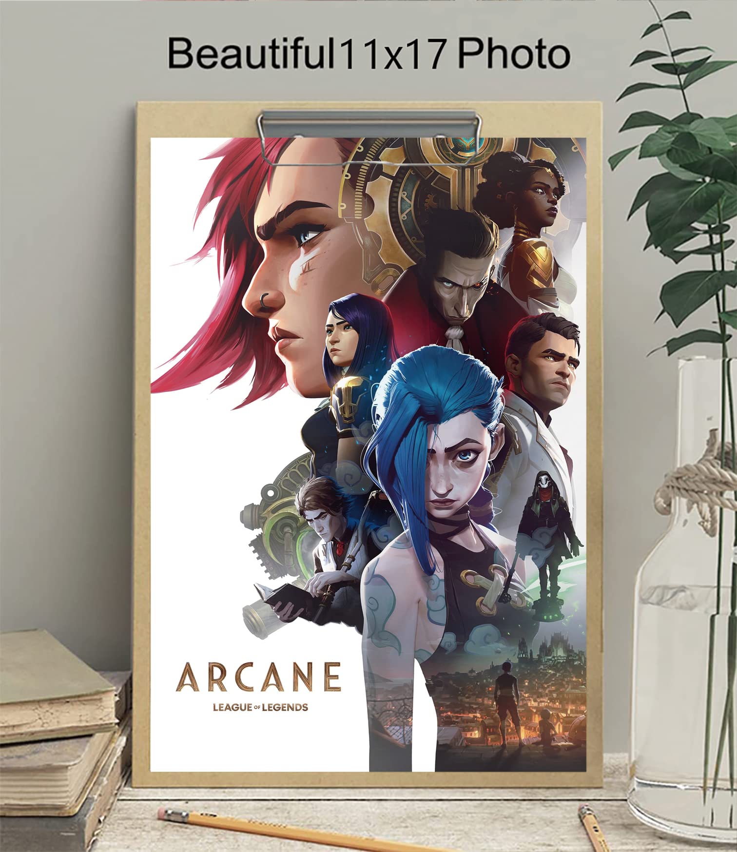 Arcane League of Legends Anime Movie Poster - 11x17 Inch (28x43cm) Matte Wall Art Print for Room Decor | Cool Gaming Poster for Bedroom, Office & Man Cave | Frameless Gift for Gamers & Anime Fans