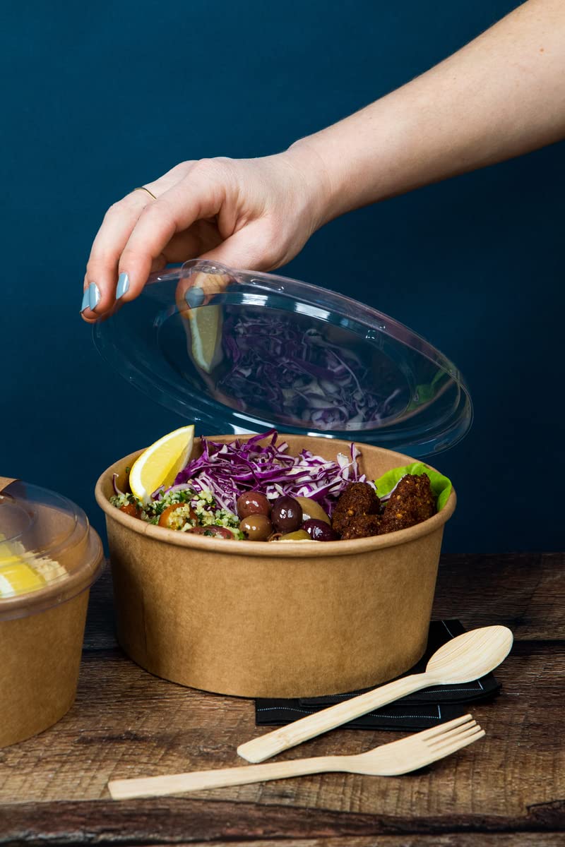 PacknWood 210PC751K - Eco-Friendly Kraft Paper Soup Bowls & Cups - Disposable Brown To-Go Containers (5.7