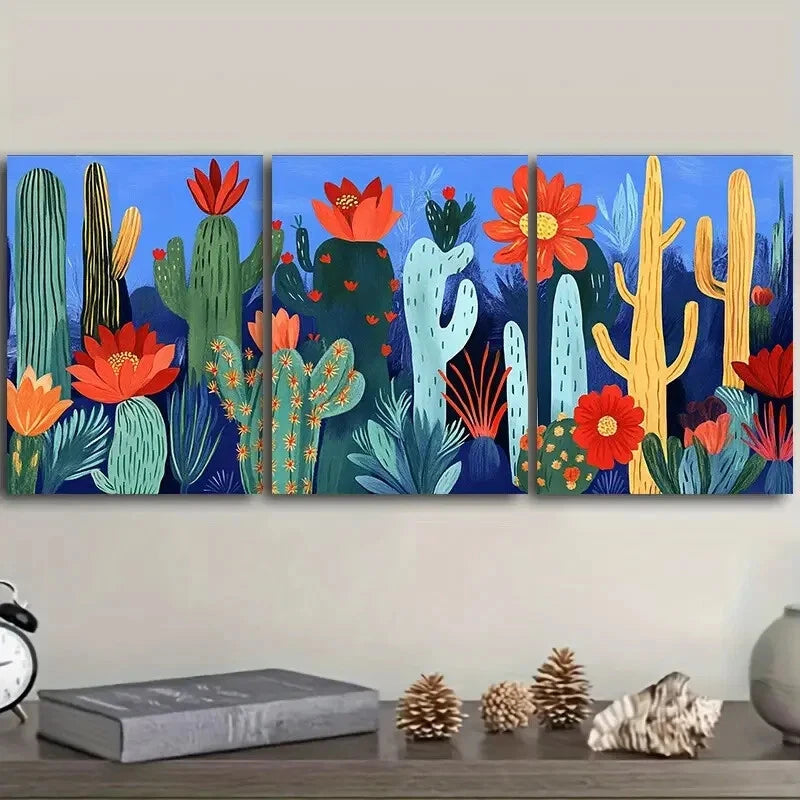3-Piece Mushroom Garden Art Painting Set - Metal Wall Art Prints Ready to Hang - Perfect for Living Room, Bedroom & Office Decor