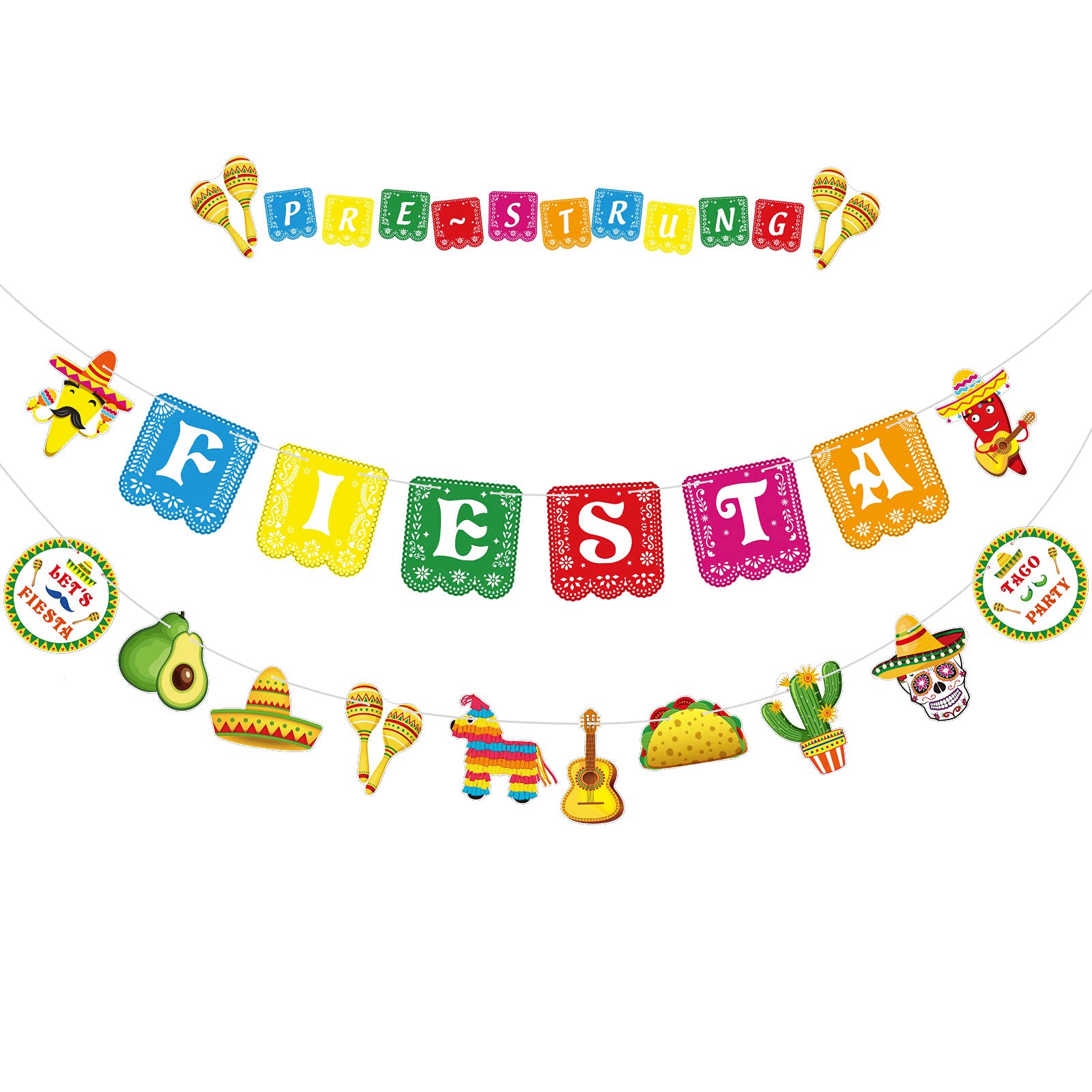 Mexican Party Supplies - Cinco De Mayo Banner, Fiesta Garland, Day of The Dead Backdrop, Ceiling Hanging Decor for Taco Themed Birthday & Festival Celebrations | Perfect for Home, Office & Outdoor Party Decorations