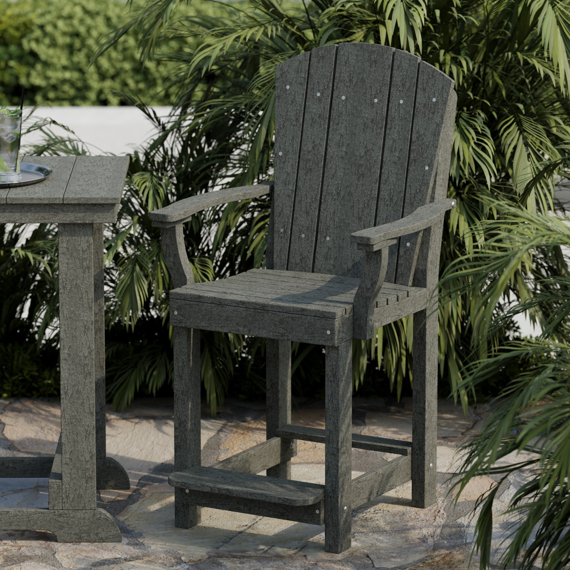 Heritage 3-Piece Patio Counter Height Bar Set - Outdoor Bistro Table & Stools for Backyard, Deck, Garden, Poolside Dining & Entertaining