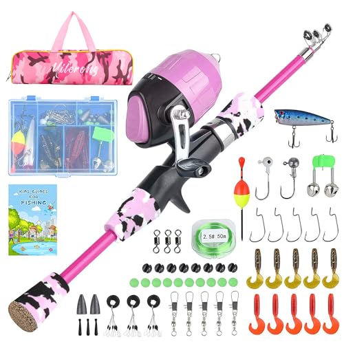 Pink Fishing Rod Set 1.2m