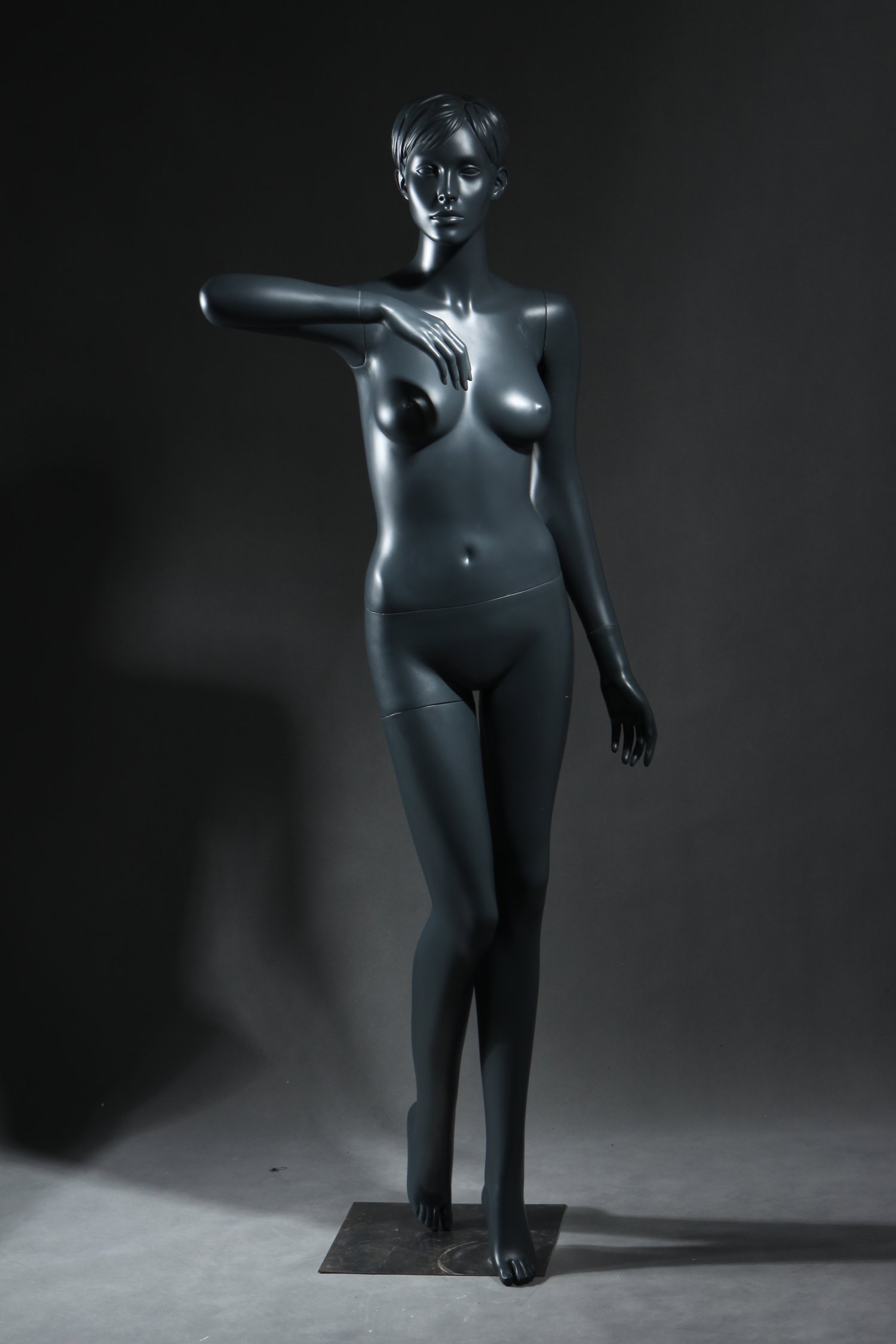 Abstract Style Grey Fiberglass Female Full Body Mannequin for Clothing Store Display, Window Dressing, and Fashion Boutique Visual Merchandising