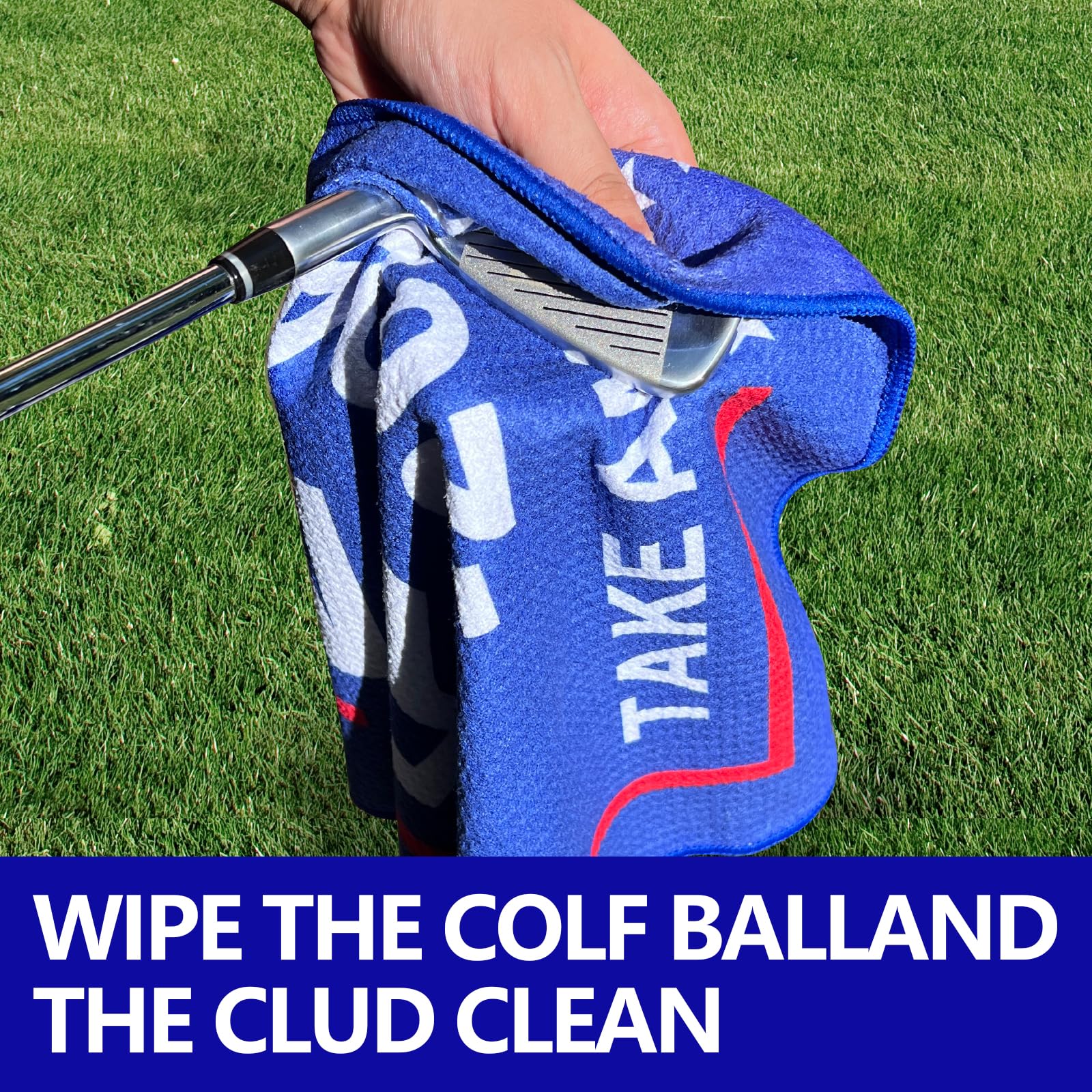 Trump 2024 Golf Towel - Premium Waffle Weave Design, Super Absorbent & Quick-Dry - Secure Clip for Golf Bag/Trolley - Perfect for Cleaning Golf Balls, Clubs & Putters - Ideal Golf Accessory for Men & Women - Great for Tournaments, Practice & Course Play